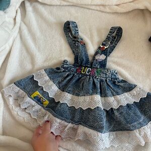 Vintage denim overall dress